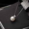 Elegant Women's S925 Sterling Silver Shell Pearl Necklace Pendant