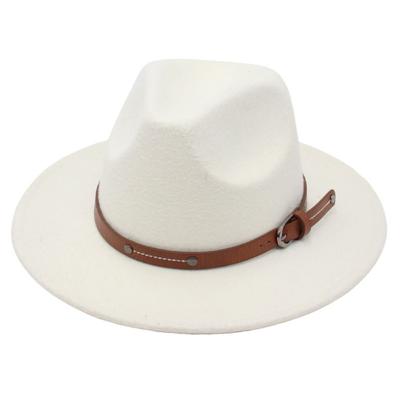 Filzhüte mit Gürtelschnalle Fedora Hut mit breiter Krempe Jazzhut Mode Cowboyhut Männer Frauen
