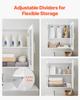 VEVOR Laundry Room Wall Cabinet, 2-Tier Wall Mounted Cabinet with Adjustable Shelf, Cupboard Storage with 4 Doors, for Kitchen, Bathroom, Laundry