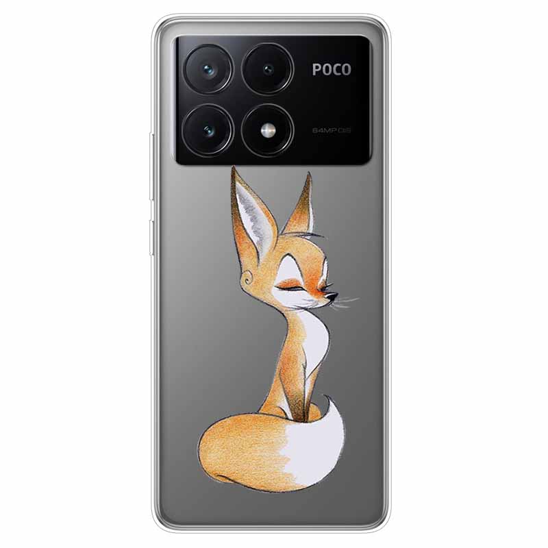For Xiaomi Poco X6 Pro Case Transparent Cute Soft Silicone TPU Coque for Poco X6 / X6 Pro 5G Phone Cover X 6 X6Pro Clear Shells