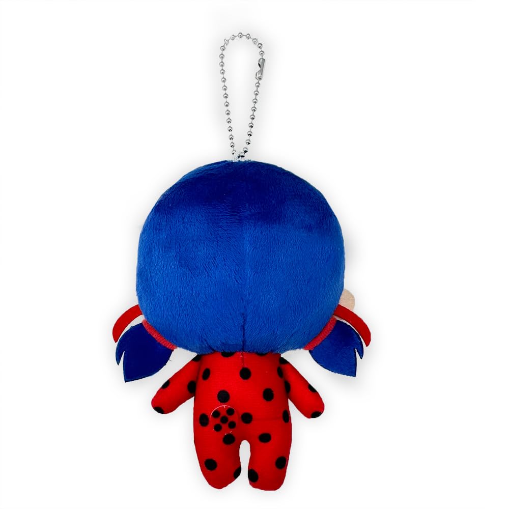 Miraculous Ladybug & Cat Noir Deformed Plush Toy, Approx. 13cm, Includes Oshikatsu Toy Diamond (Ladybug & Cat Noir (Hero))