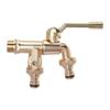 Vintage Brass Water Tap With Dual Handles For Laundry Room Home Use