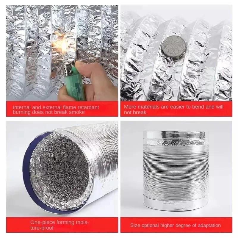 80/100/120/150/200 mm verschlüsseltes Aluminiumfolien-Lüftungsrohr, skalierbares Rauchrohr, Küchenauslass, Badezimmer-Abluftventilatorschlauch