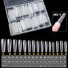Professional Clear Nail Tips Thin Matte Long T-Shaped Acrylic Press On Fake Nail Tips Nail Salon Tools