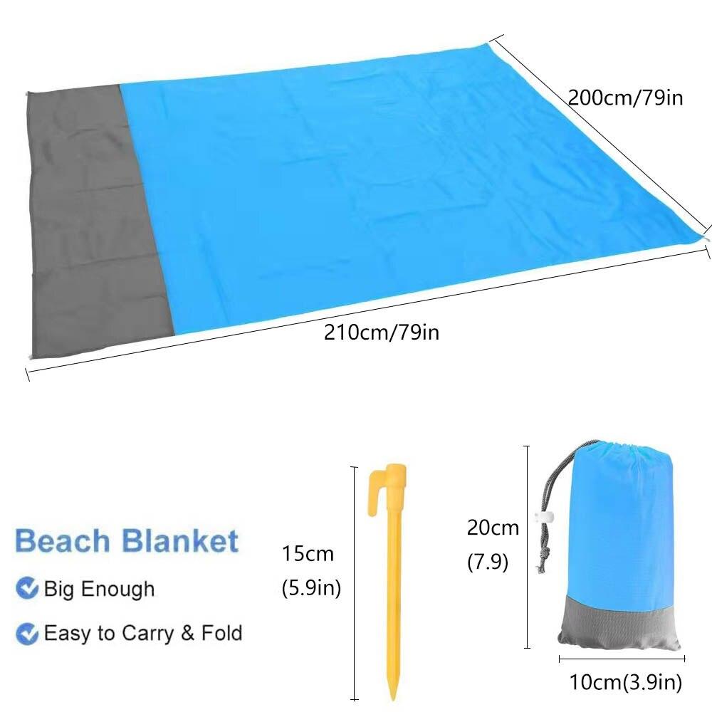 Koc plażowy Sandproof 200 X 210cm Wodoodporna mata plażowa Lekki koc piknikowy do podróży Turystyka sportowa