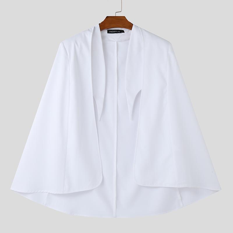 INCERUN Men Spring Open Front Loose Irregular Cloaks Mantle