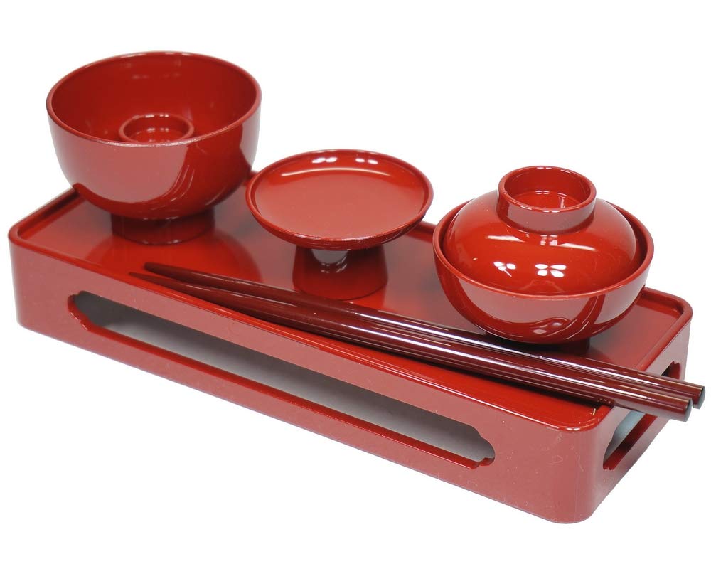 

Sanmeni Informal Buddhist Meal Set, All Vermilion, 6.5 inches [Buddhist Altar Accessories][Meal Set for Offerings to the Spirit]