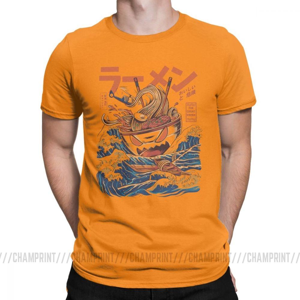 The Great Ramen Off Kanagawa Noodle Ship T Shirts Men Japanese Harajuku Clothing Hip Hop