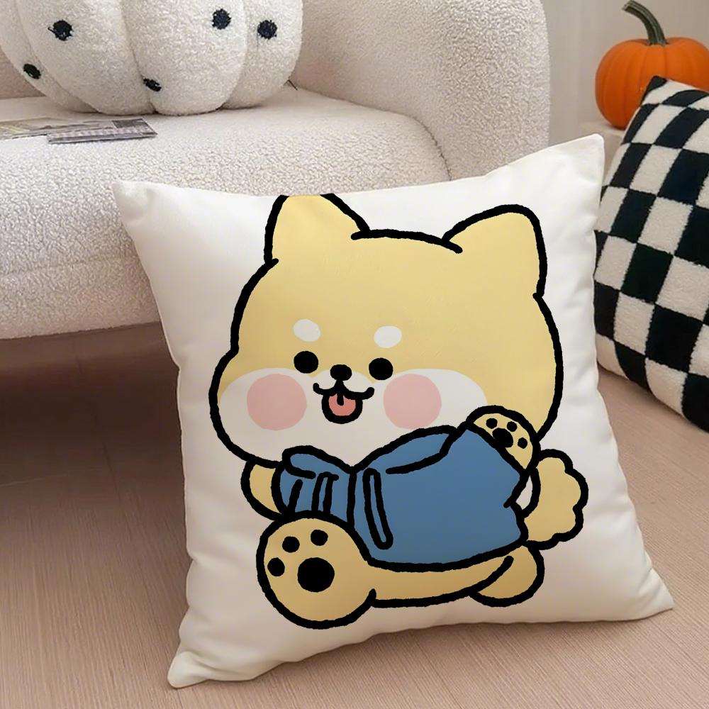 Cozy Small Animal Cartoon Happy Sports Cushion Cover Linen Pillow Case Soft Breathable Protective Couch Room Decoration