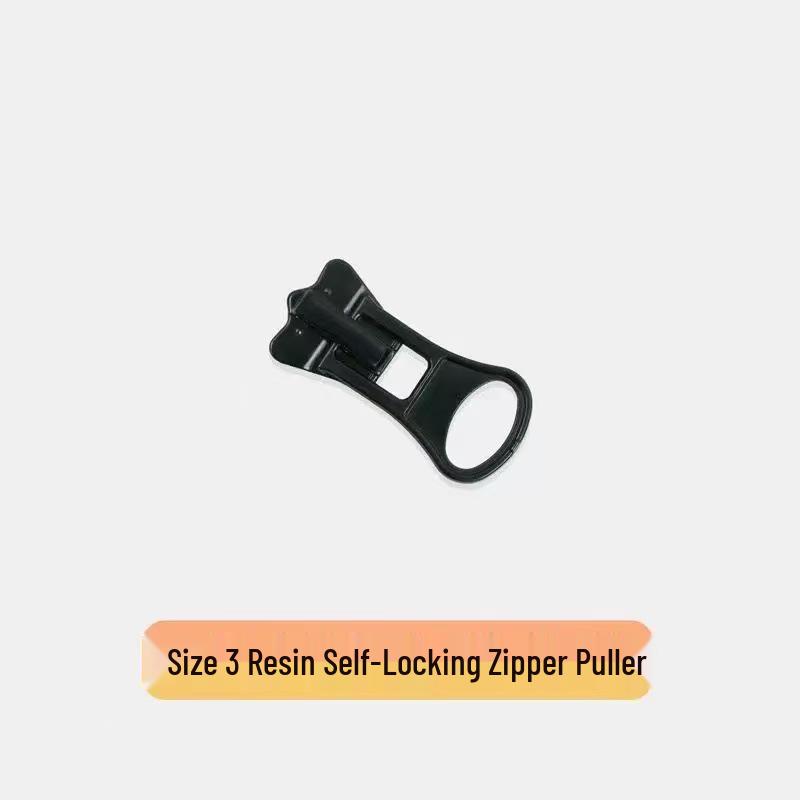 Resin Zipper with Disc Bottom Puller, Size 3/5/8, Self-Locking Zinc Alloy, Thickened Puller In Stock