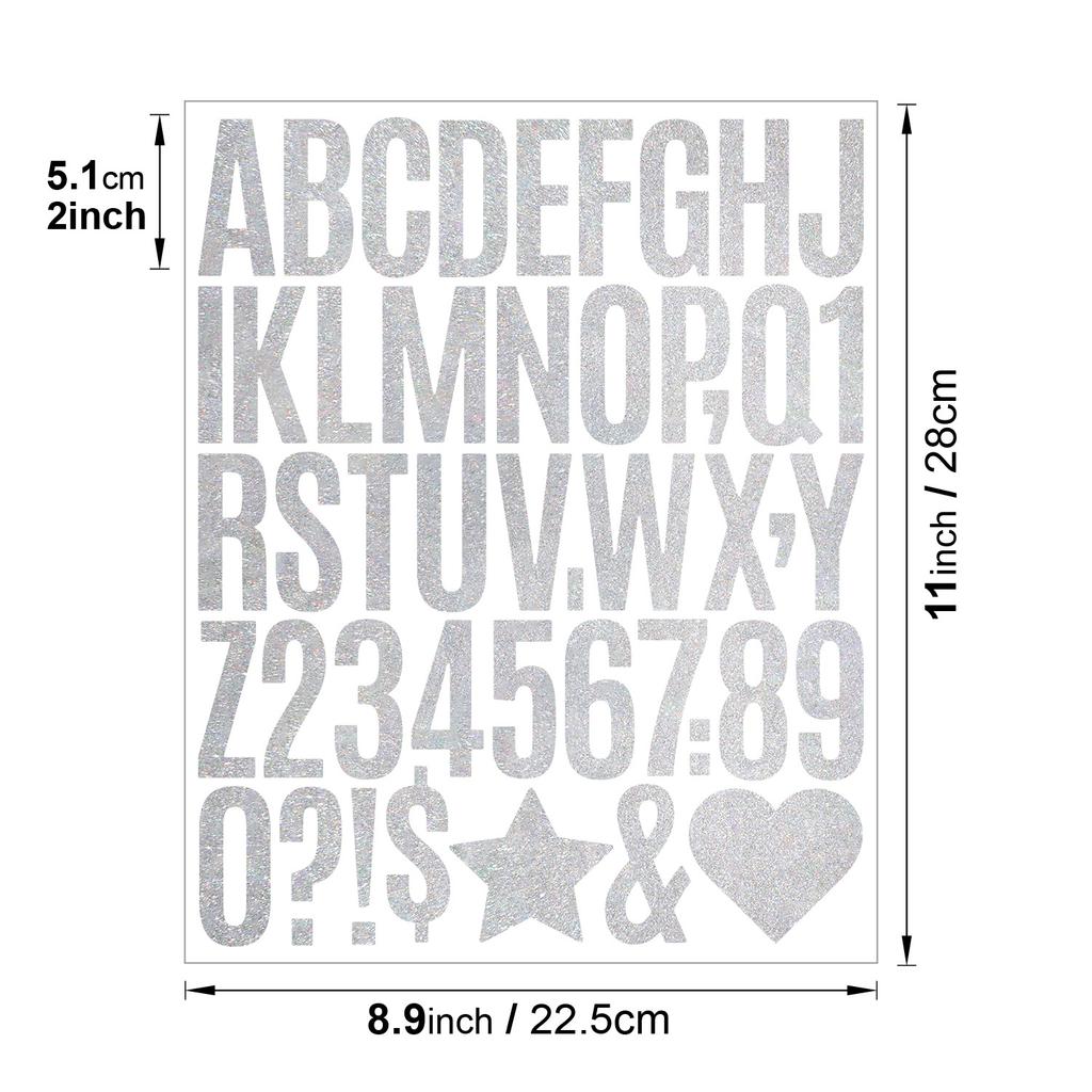 2-inch Golden Letter Sticker Waterproof Large Size Email Creative Gift Decoration DIY Gold Glitter Digital Sticker