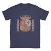 Mens TShirts Spain Coat of Arms Spanish Map Vintage Pure Cotton Tees Short Sleeve  T Shirt Round Collar Clothing Gift Idea