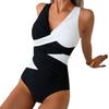New swimsuit women's color matching cross-strap one-piece bikini swimsuit