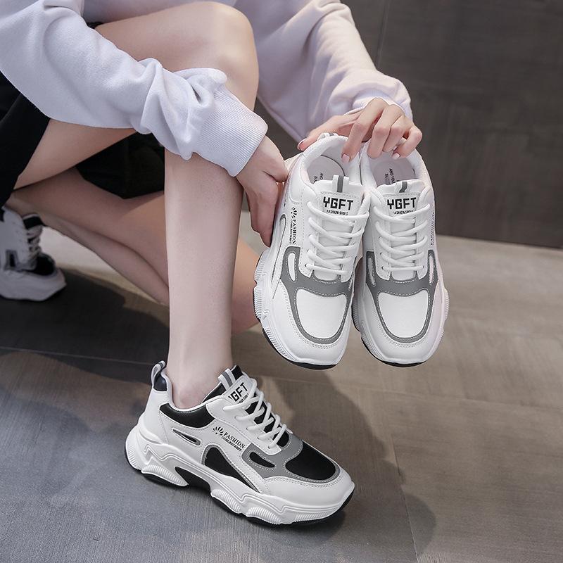 Sneakers Spring and Autumn New Single Shoes Classic Trendy Shoes Casual Running Shoes Leather Daddy Shoes