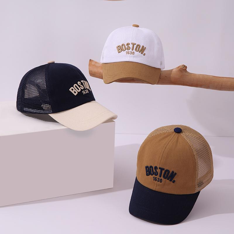 Baby Mesh Baseball Cap Kids Summer Sun Hat Letter Peaked Hats 1-3year Boys Girls Hollow Breathable Sunscreen Caps Children Visor