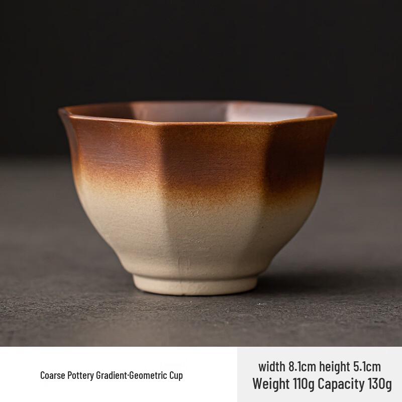 Wutuo Clay Roasted Tea Pot & Geometric Cups Set