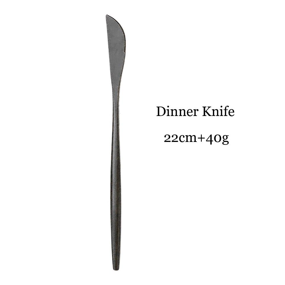 

Черная матовая посуда, набор столовой посуды из нержавеющей стали, нож, вилка, ложка, палочки для еды, кухонные столовые приборы, столовое серебро, роскошные столовые приборы A