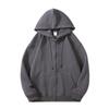Spring and Autumn Cardigan Sweater Men's Hooded Zipper Sports Heavy Gray Jacket Men
