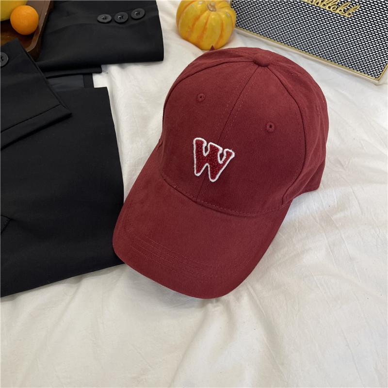 Letter baseball cap women's wide brim big head circumference black cap fashion couple retro face hat