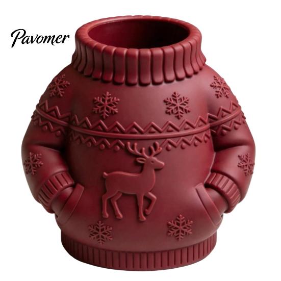 Durable Desk Pen Holder 3D Printed Sweater Holder, Creative Organizer with Elk Snowflake Relief for Home Desktop Paintbrushes Office School Supplies,