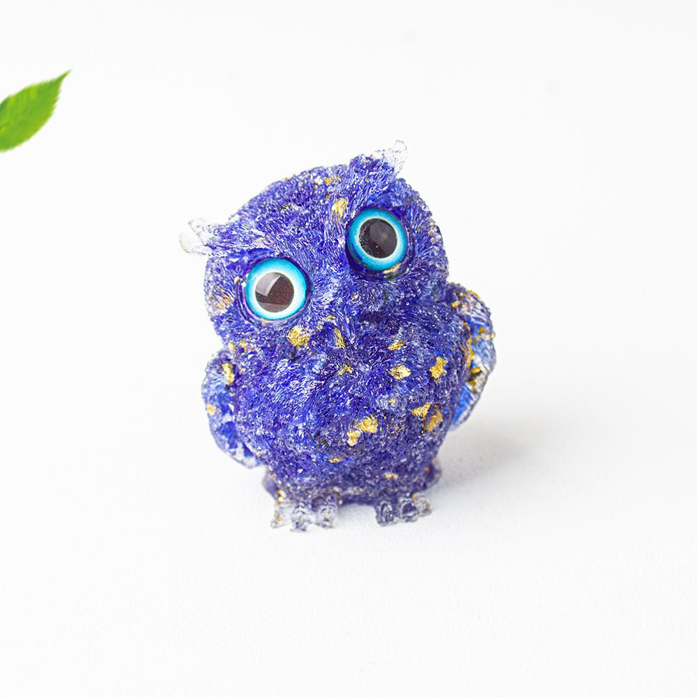 Figurine Hibou en Résine Cristal Pour Décoration Maison Bureau Cadeau Pour Amis Et Famille