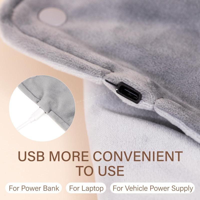 USB Thermostatic Hand Warmer for Winter Office and Home Use Shawl Warm Hands and Legs Short Velvet Fabric Heating Blanket
