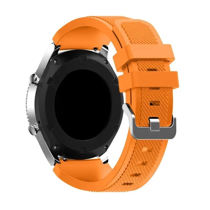 

20mm 22mm Band for Samsung Galaxy Watch 5/6/4/3/46mm/active 2/Gear s3 Frontier/Sport silicone bracelet Huawei GT 4/3/2/2E strap 22mm помаранчевий