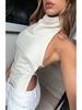 Spring 2025 European & American Style Satin Backless Top - Women's Streetwear