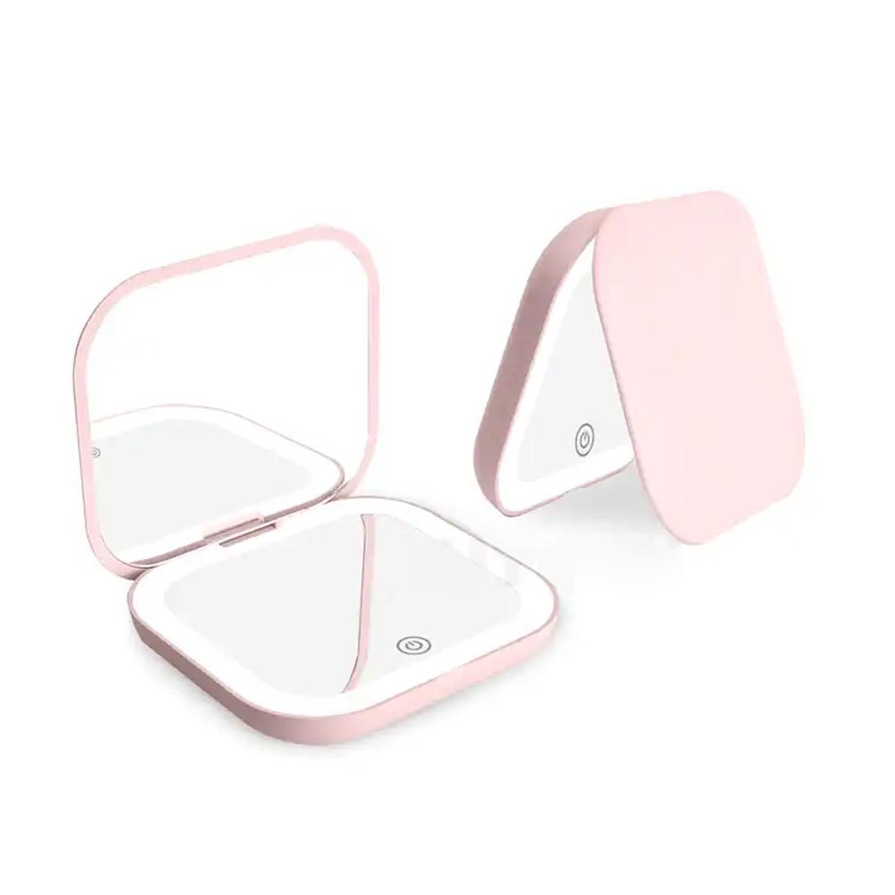 Compact Mirror with Lights 1X/2X Magnification Portable Folding Handheld Small Pocket LED Travel Makeup Mirror for Gift Purse Interior Mirrors6
