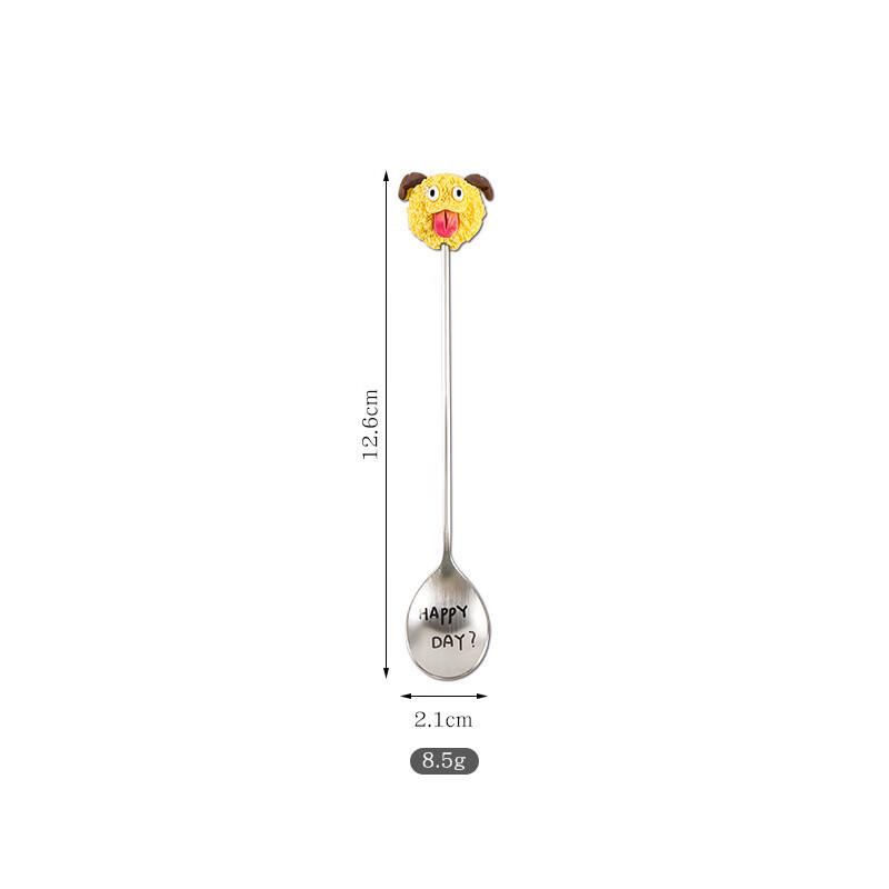 Cartoon Dog Stainless Steel Fruit Fork & Spoon Set
