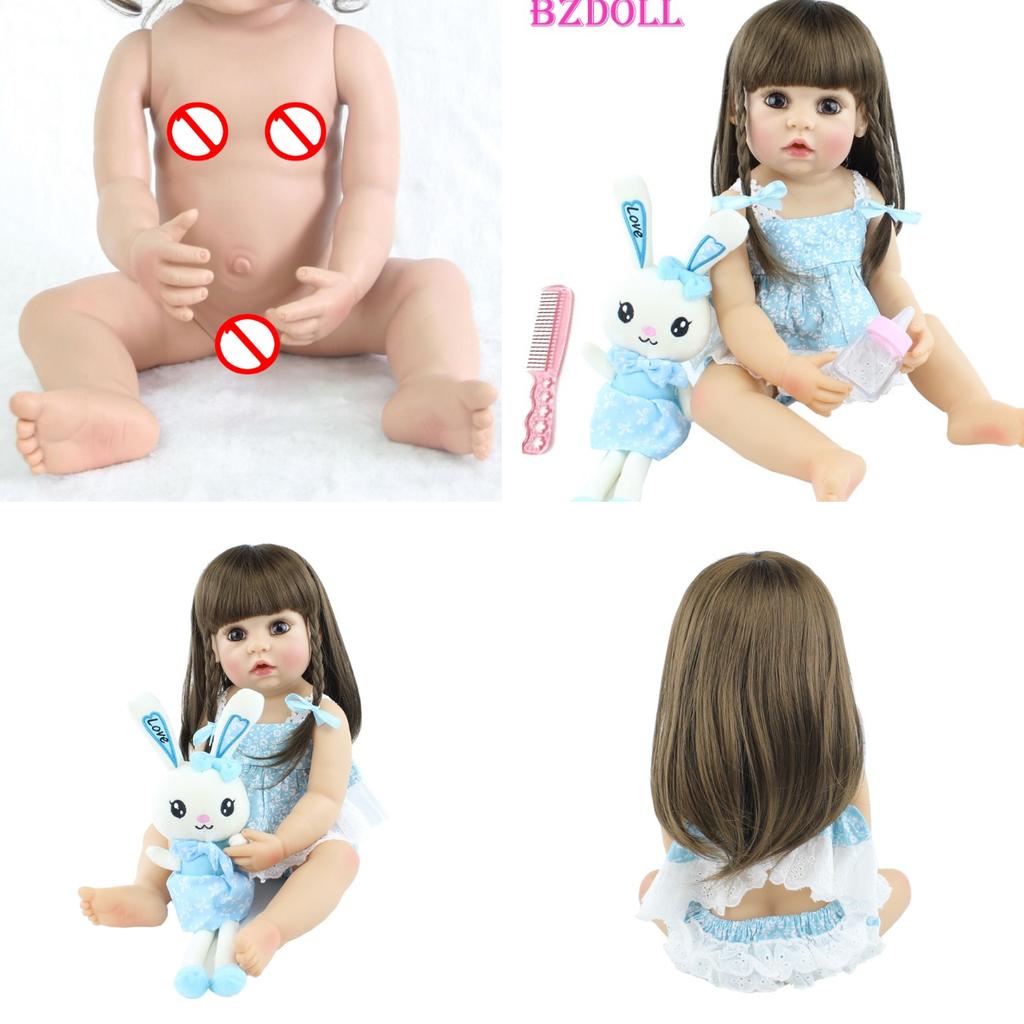 BZDOLL 55cm miękkiego silikonu Reborn Doll zabawka 22 cali jak prawdziwy winyl żywe dzieci element ubioru księżniczka maluch dziewczyna piękny prezent urodzinowy dla dzieci