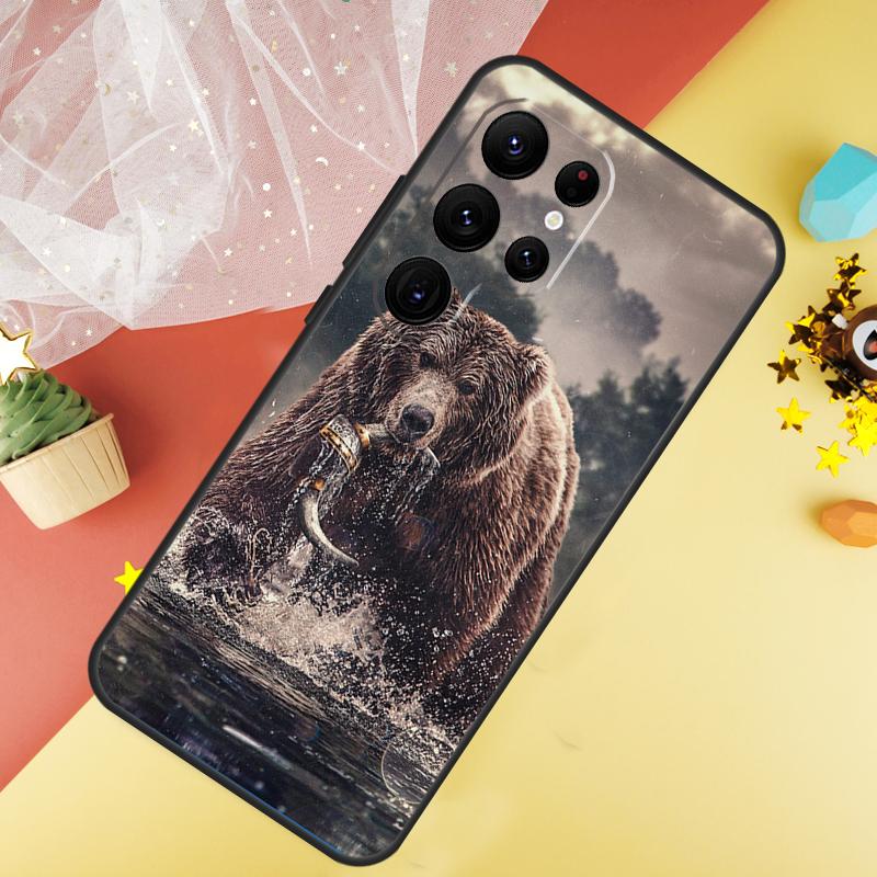 Grizzly Bear Case For Samsung Galaxy S24 S23 S22 Ultra S21 S20 FE Note 20 Note 10 S8 S9 S10 Plus Cover