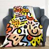 1pc Abstract Art Blanket Warm, Cozy, And Soft, Suitable for Sofas, Beds, Cars, And Office Use.Perfect for Camping And Travel, Making It a Great Gift F