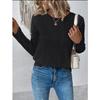 Spring/autumn Women's Blouse, Solid Color Casual Long Sleeve T-shirt and Tops