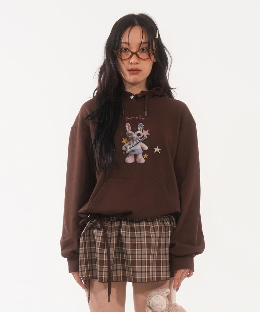 Panyoung Lovitt Hooded Check Dress Brown