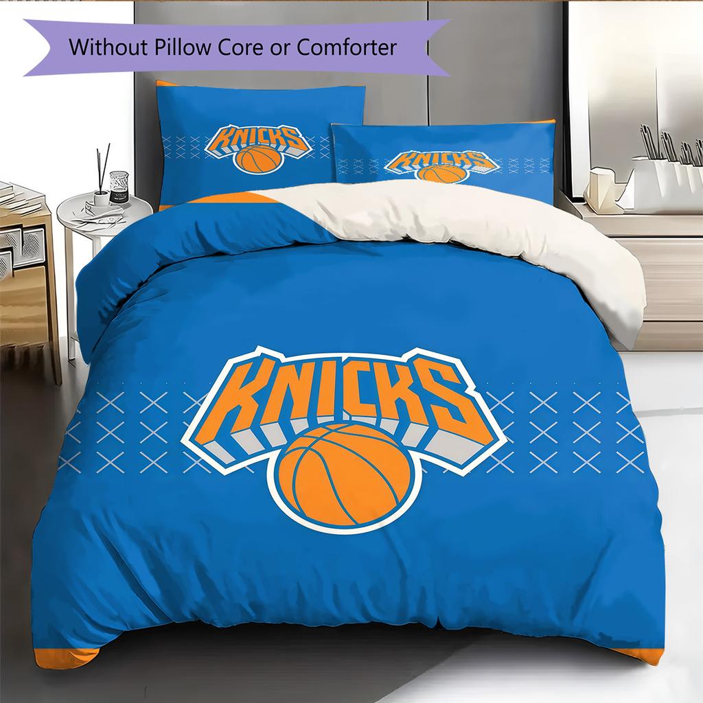 Set Copripiumino Trapuntato con Fantasia New York Knicks Decorazione per la Casa Regalo (1 * copripiumino + 2 * federe senza imbottitura).xwn