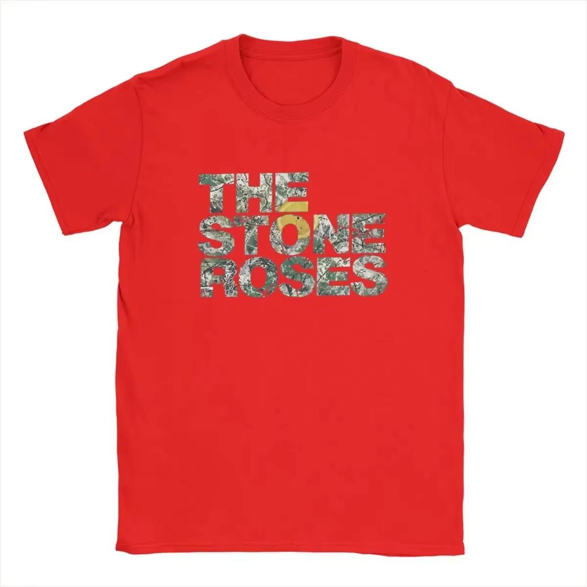 

The Stone Roses Logo T Shirts for Men Pure Cotton Funny TShirt Round Neck Christmas Tour Tee Shirt Short Sleeve Clothing Summer 4XL