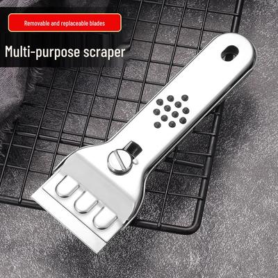 Multifunkční nerezový kuchyňský škrabák: Čistič digestoře, Odstraňovač mastných skvrn, Rozmrazovač lednice, Dekontaminátor hrnců