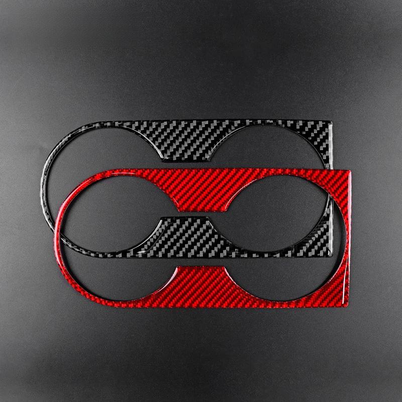 Real Soft Carbon Fiber Sticker For compatible vehicle Impreza 2009 2010 2011 Car Central Control Water Cup Holder Interior LHD RHD Trim.