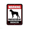 Beware of Dog Sign Warning Protected By Boxer  Beware of Dog Warning Metal Aluminum Sign Decor Beware of Dog Sign Sign