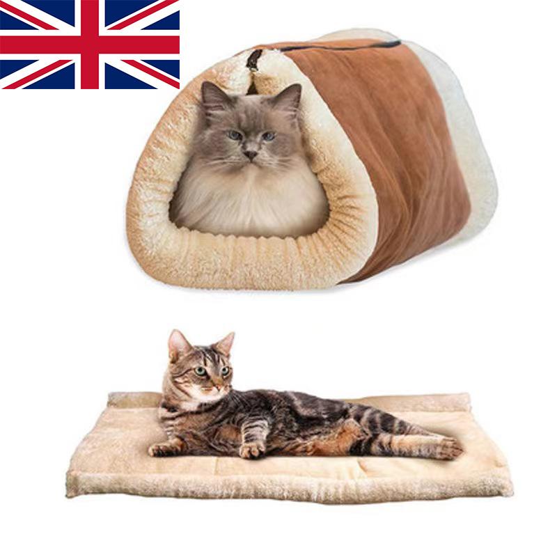 

1шт Два в одном кошачья пещера и кровать с самонагревающимся термальным сердечником без электрического одеяла As shown