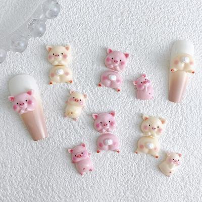 New Cute Cartoon Happy Pig Head Pig Butt Nail Art Accessories Handmade DIY Phone Case Hairpin Parts Materials