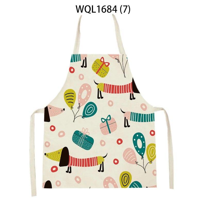 Jezevčík zvířecí potisk Kuchyňská zástěra Muži a ženy Bez rukávů Roztomilý pes Povlečení Zástěra Domácí úklid Kavárna Pečicí doplňky Bryndáček