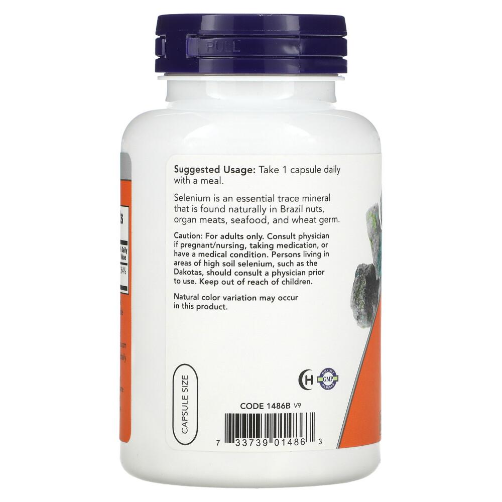 NOW Foods Selenium 200mcg Veg Capsules, 180 Count