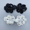 5pcs 5-Leaf Crystal Bubble Bead Buttons, Grape Vine Chinese Knot Buckle for Cheongsam, Vintage Elegant Costume Decoration