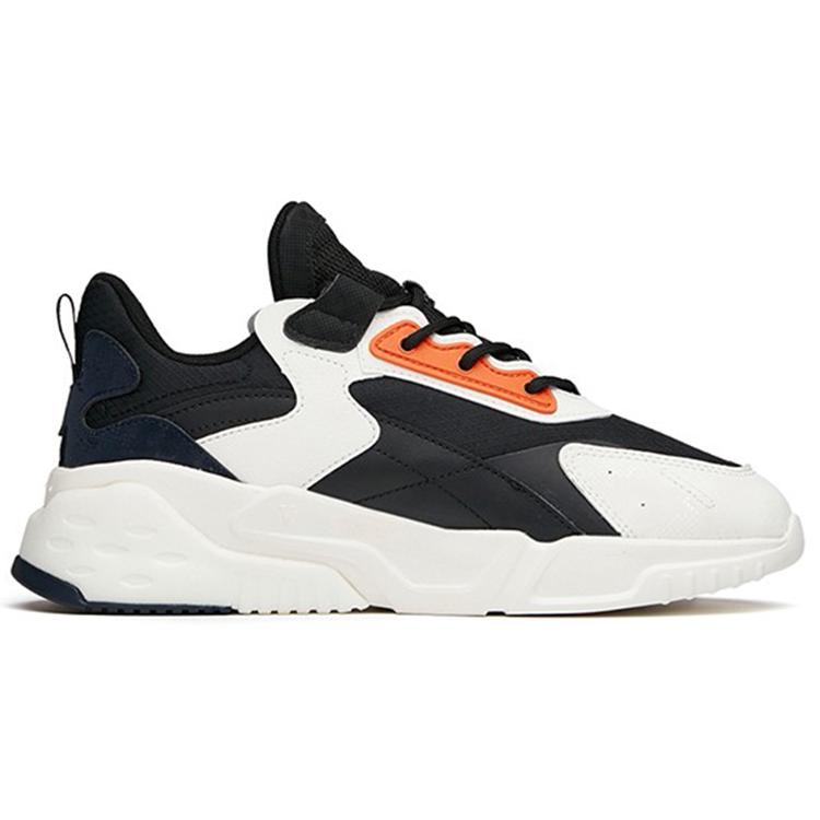 New Anta Rubik's Cube Anti Slip Wear Resistant Low Top Chunky Sneakers Men's Black White Orange 112148808-2