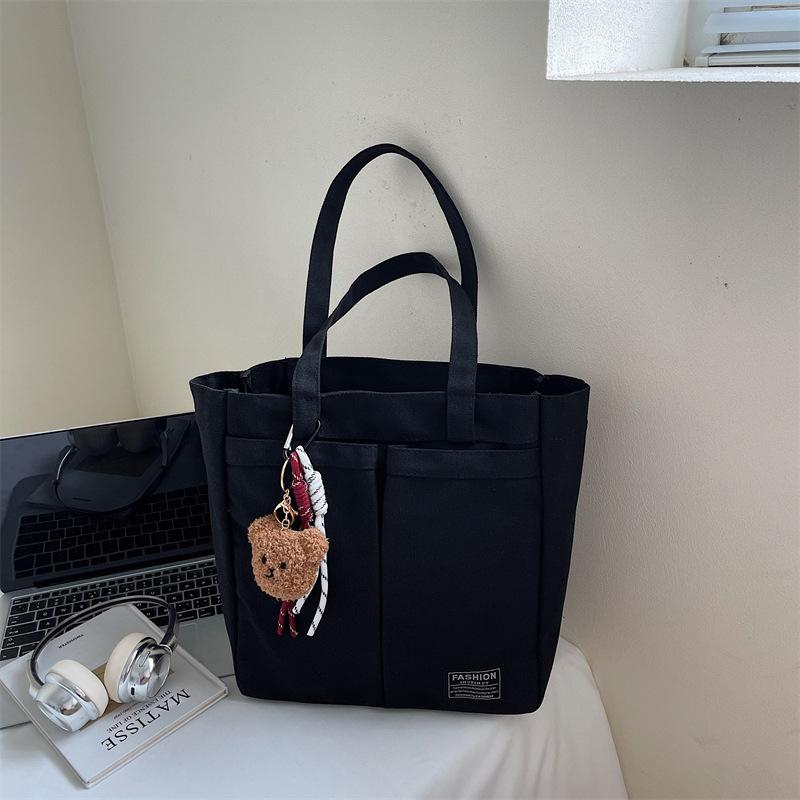 2025 new trendy Korean version ins versatile lazy fashion student women's shoulder bag men's casual simple canvas bag