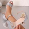 Women's Sandals 2025 Summer High Heels Fashion Open Toe Sandals Gold Silver Buckle  Shoes Sexy Thin Heels Wedding Shoes
