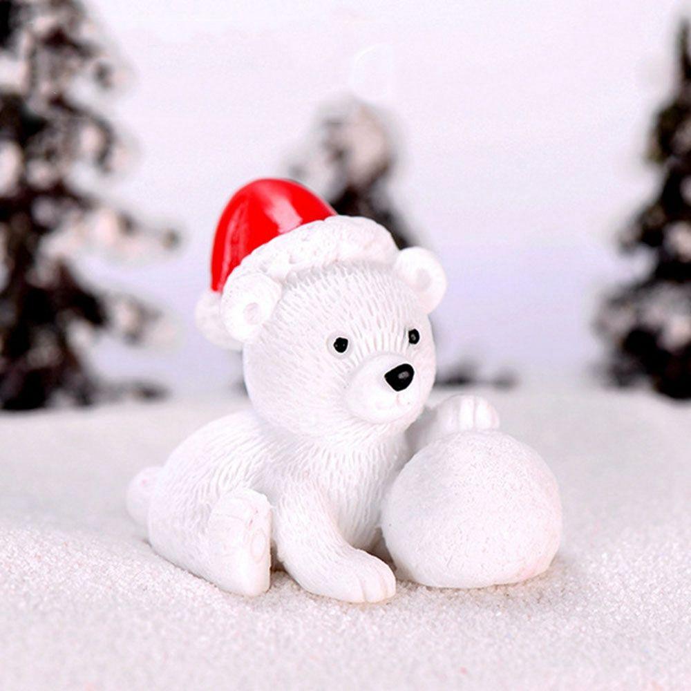 Miniature Landscape Model Cute Christmas Decoration Santa Claus Figurine Xmas Gift Bag Ornament