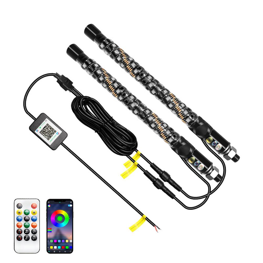RGB Spiral Whip Light Pair for Truck SUV Jeep
